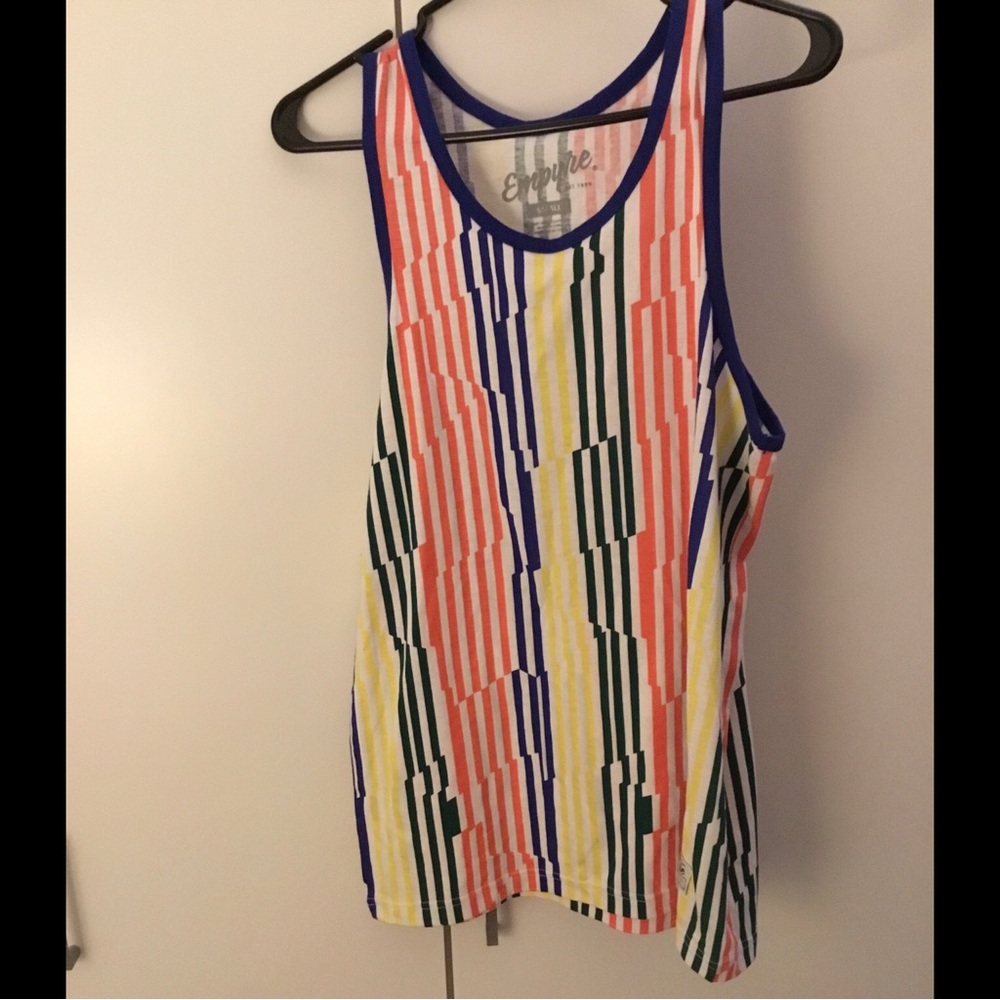 Colourful stripe sporty tank top